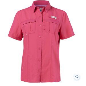 Magellan womens fishgear short sleeve shirt hot pink MagShield upf 20 NWT